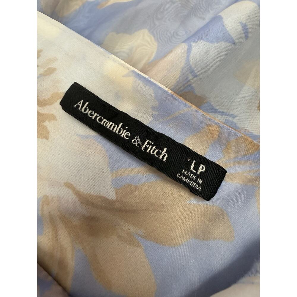 Abercrombie Emerson Drama Bow Back Floral Organza Maxi Dress Blue Large - Picture 11 of 11